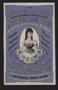 Annonse for patentet Poro-Plastic korsett (farge litho) av English School