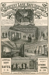 Annonsering for Chancery Lane Safe Deposit, 61-62 Chancery Lane, London av English School