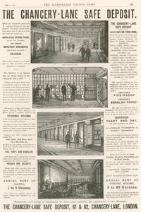 Annonsering for Chancery Lane Safe Deposit, 61-62 Chancery Lane, London; av English School