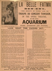 Advertisement for La Belle Fatma av English School
