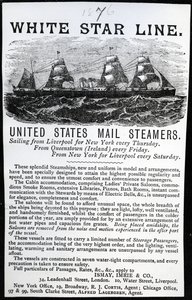 Annonse for White Star Line, 1876 (trykt papir) av English School