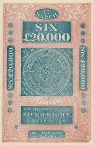 Annonse for sist men to-lotteri i England av English School