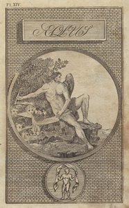 Aeolus, gammel romersk gud for vindene (gravering) av English School
