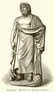 Asklepios. (Marmor i museet i Napoli) (gravering) av English School