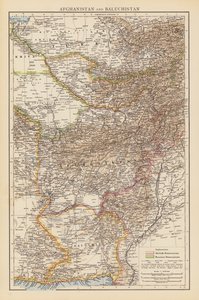 Afghanistan og Baluchistan (fargelitografi) av English School