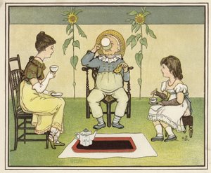 Ettermiddagste (fargelitografi) av English School