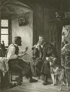 Albert Durer besøker Hans Sachs (gravering) av English School