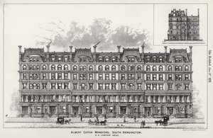 Albert Gotha Mansions, South Kensington (gravering) av English School