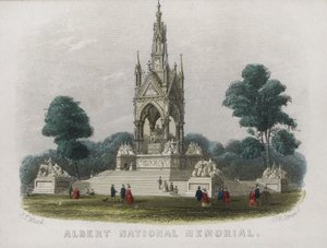 Albert Memorial, Kensington Gardens, London (farget gravering) av English School