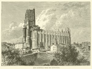 Albi-katedralen fra sørvest (gravering) av English School