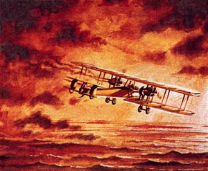 Alcock og Brown i deres Vickers "Vimy" av English School