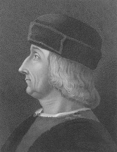 Aldus Manutius, etter et portrett av Bellini (gravering) av English School