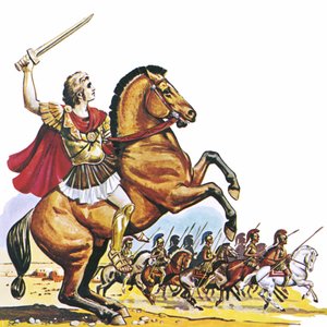 Alexander den store på Bucephalus av English School