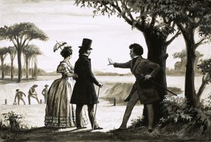 Alexandre Dumas besiktiger eiendommen sin av English School