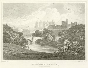 Alnwick Castle, Northumberland (gravering) av English School