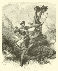 Amazons av Dahomey i kamp av English School