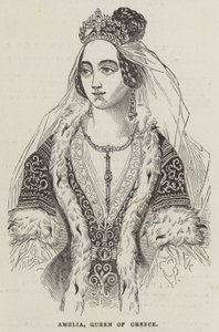 Amelia, dronning av Hellas (gravering) av English School