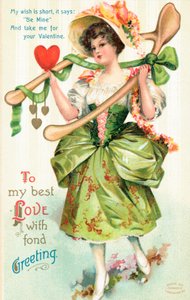 Amerikansk Valentine-kort av English School
