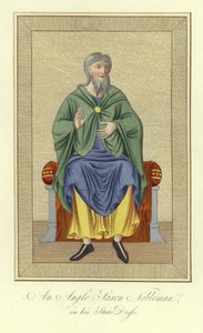 En angelsaksisk adelsmann i sin statsdrakt av English School