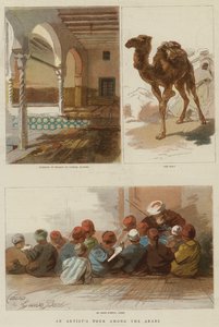 En kunstnertur blant araberne (fargegravering) av English School