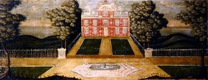 An East Anglian Residence (olje på panel) av English School