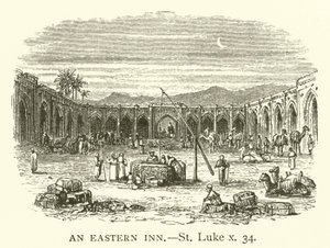 An Eastern Inn, St Luke, x, 34 (gravering) av English School
