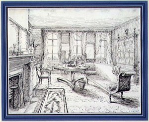 Interiør i et engelsk Regency-landsted av English School