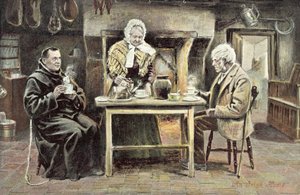 Et irsk hjem (farge litho) av English School