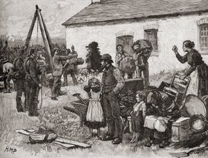 En irsk familie blir kastet ut av hjemmet sitt på grunn av manglende husleie, Irland av English School
