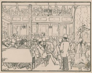 Et publikum i musikksalen av English School