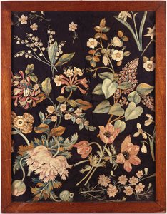 Et brodert panel i stil med fru Delany av English School