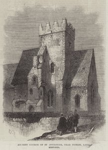Ancient Church of St Doulough, nær Dublin, nylig restaurert (gravering) av English School