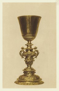 Gammel forgylt kalk (chromolitho) av English School