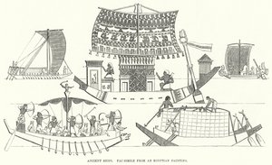 Gamle skip, faksimile fra et egyptisk maleri (gravering) av English School