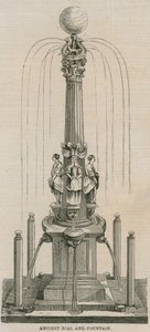 Gammel urskive og fontene, reist i 1656 ved Leadenhall Corner, London av English School