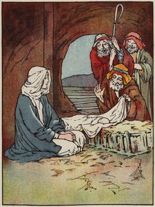 Og vuggen hans var en bås (farge litho) av English School
