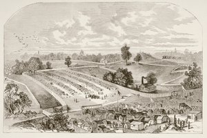 Andersonville fengsel (litho) av English School