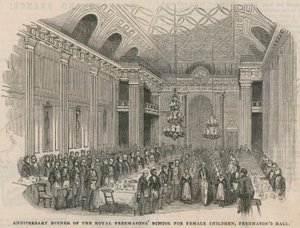Jubileumsmiddag til Royal Freemasons School for kvinnelige barn i Freemasons Hall av English School