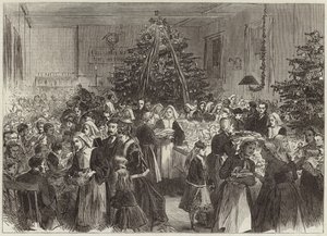 Årlig underholdning og utdeling av premier fra juletreet på Høgskolesykehuset av English School