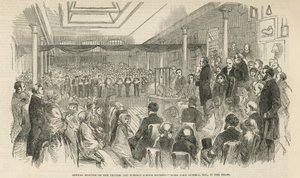 Årsmøte i British and Foreign School Society (gravering) av English School