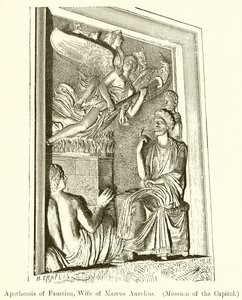 Apoteose til Faustina, kona til Marcus Aurelius. (Museum of Capitol) av English School