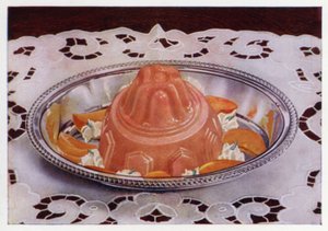 Aprikospudding (farge litho) av English School