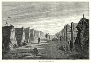 Arabisk landsby nær Port Said (gravering) av English School