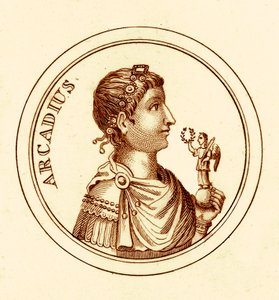 Arcadius, illustrasjon fra The Universal Historical Dictionary av George Crabb, utgitt 1825 (digitalt forbedret bilde) av English School
