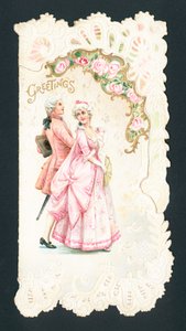 Aristokratisk par, julekort av English School