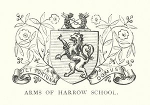 Harrow Schools våpenskjold (gravering) av English School