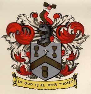 Arms of the Bricklayers and Tilers of the Gateshead Chapter, 1671, fra The History of Freemasonry, bind II, utgitt av Thomas C. Jack, London, 1883 av English School