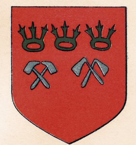Arms of the Masons of Cologne, fra The History of Freemasonry, bind II, utgitt av Thomas C. Jack, London, 1883 av English School