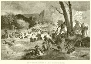 Army of Theodore innhentet av en flom som krysser Bashilo av English School
