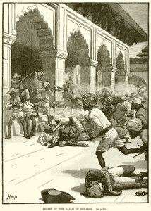 Arrestasjon av Rajah av Benares av English School